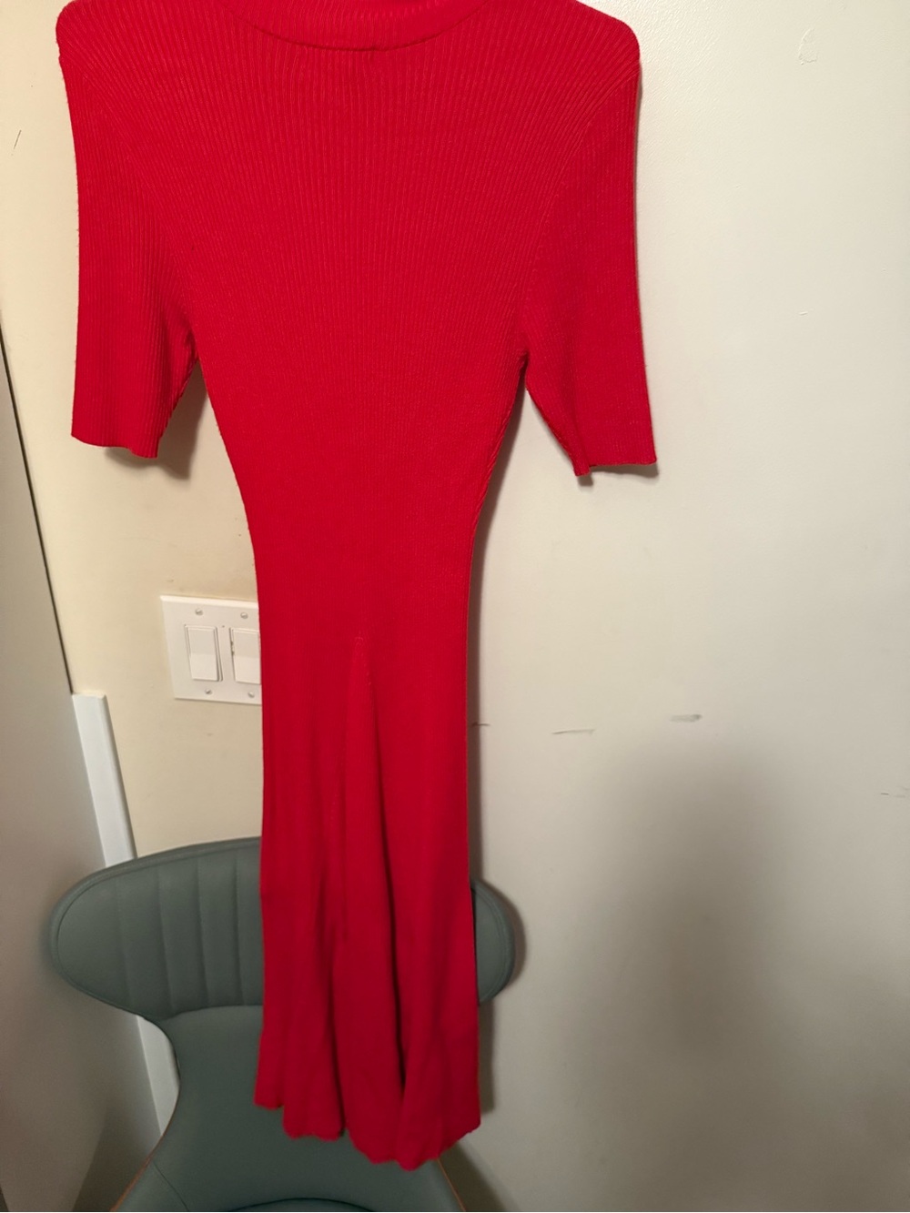 H&M Red Ribbed Midi Dress - Picture 3 of 3